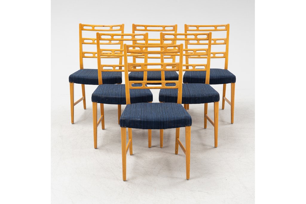 6 Chairs "Futura" by David Rosen, 1949, produced by Nordiska Kompaniet