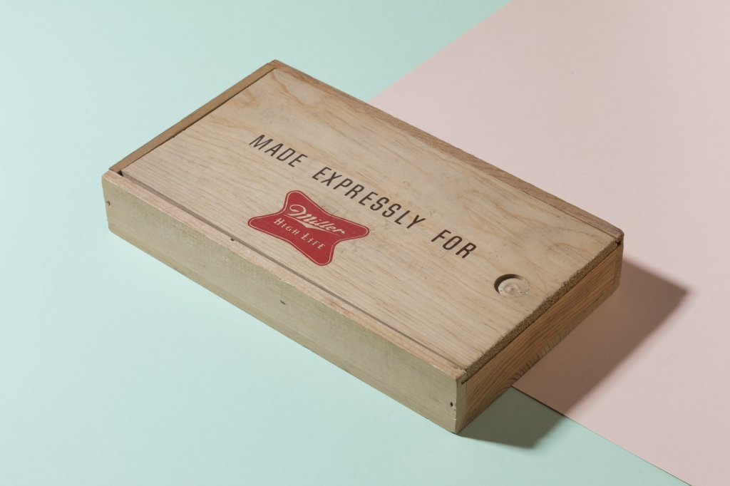 Wooden box for Miller Highlife Beer