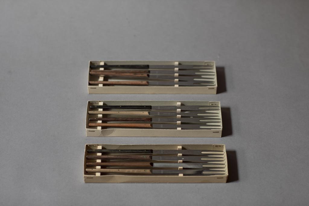 Fondue Forks 1012, stainless steel, teak + rosewood + oak, 24cm