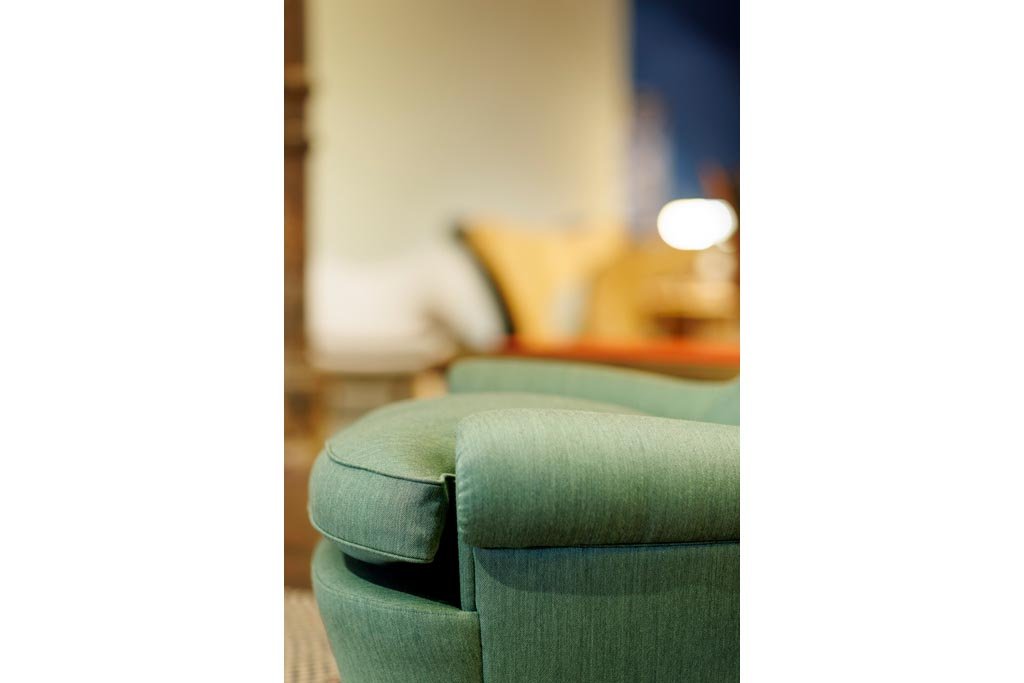 Carl Malmsten Lundeqvist sofa & Jättepaddan armchair in our showroom
